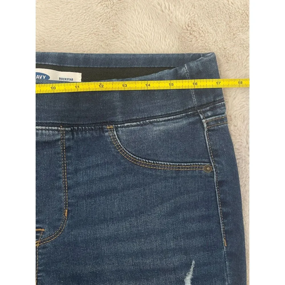 Old Navy Women's Rockstar Jeggings Jeans Size 8 Distressed Pull-On Ripped #17 - Picture 5 of 5